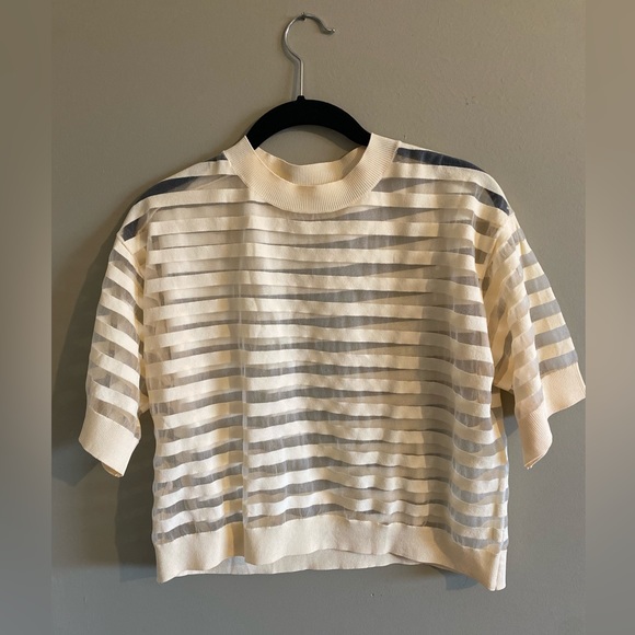Mango Sheer Panels T-shirt - Picture 2 of 4